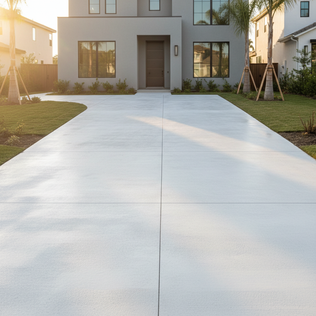 Clean driveway after pressure washing